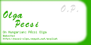 olga pecsi business card